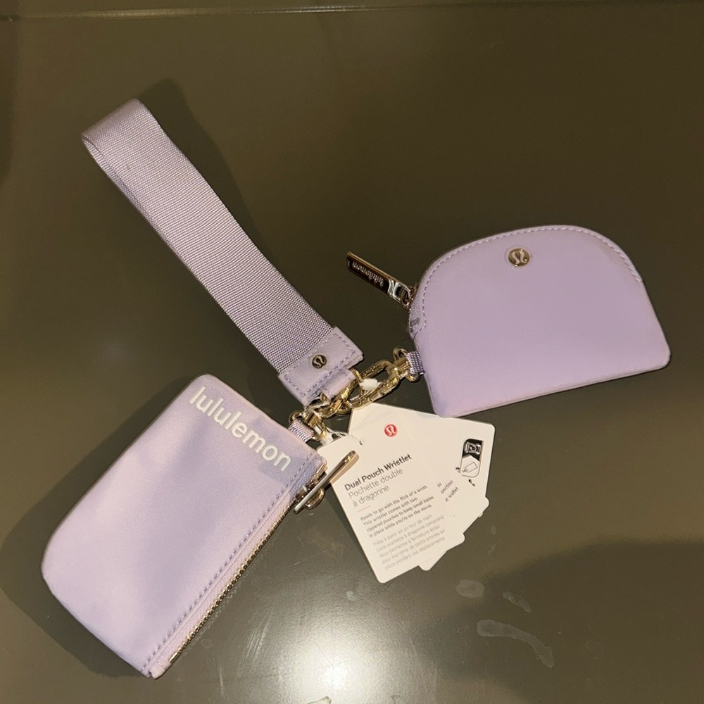 NWT lululemon athletica Lavender Wristlet Set